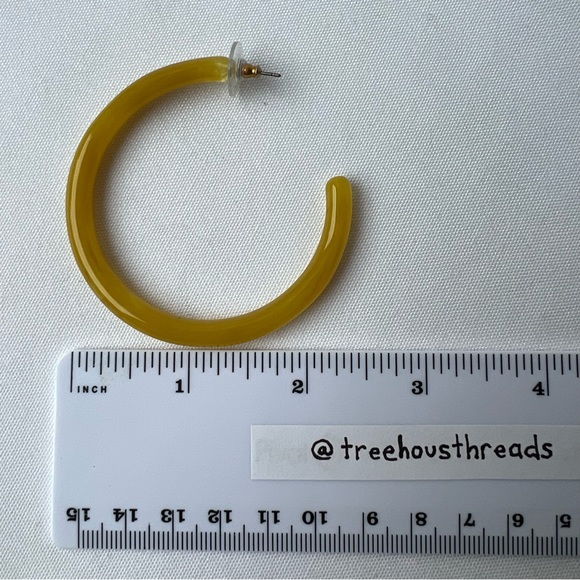 Ann Taylor Earrings, Yellow Hoops - Picture 5 of 5